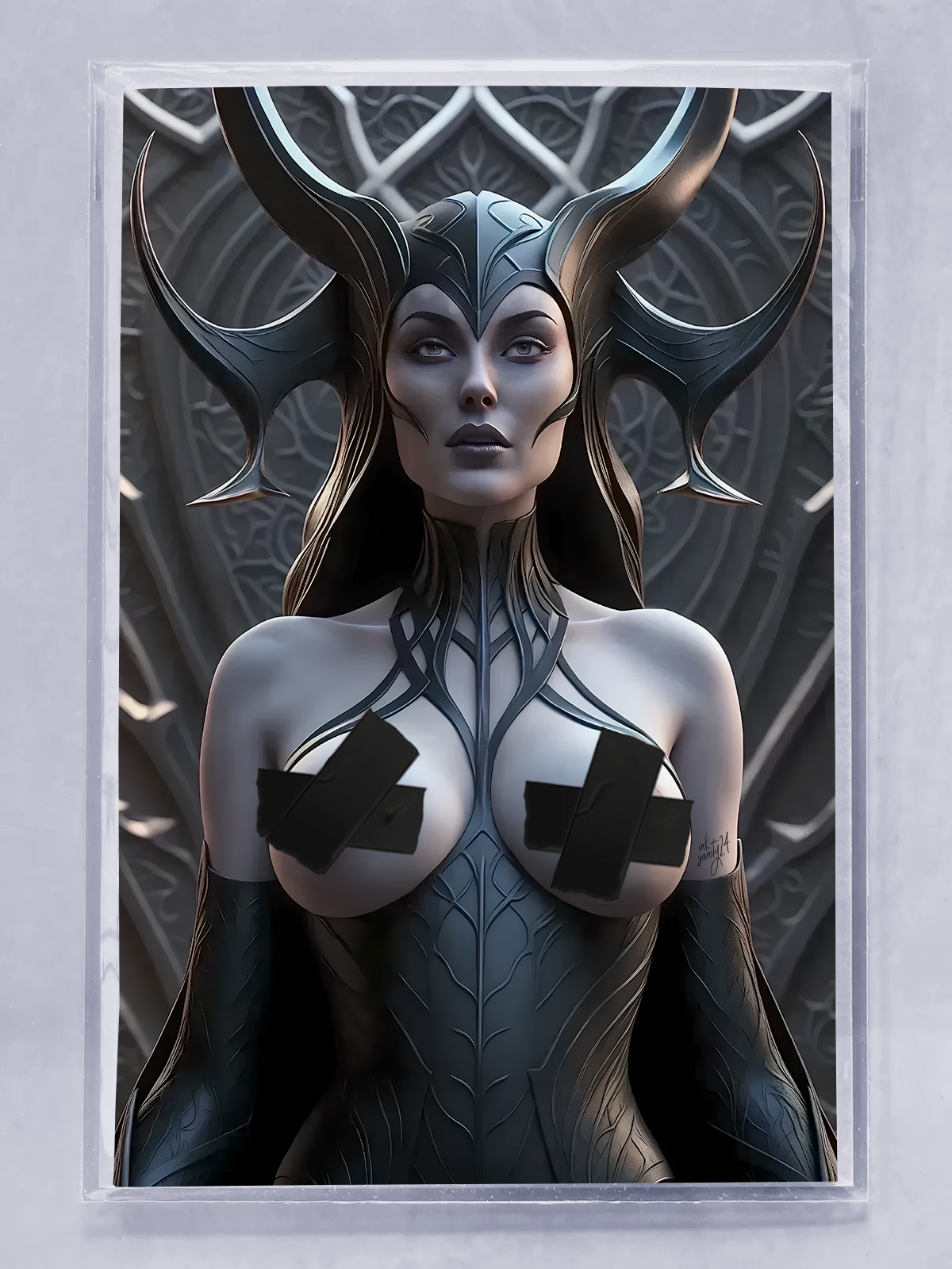 Naughty Hela comic cover featuring a bold and provocative depiction of the Asgardian goddess of death, illustrated by artist INKsanity. Limited-edition collectible with Mylar bag and numbered Certificate of Authenticity.